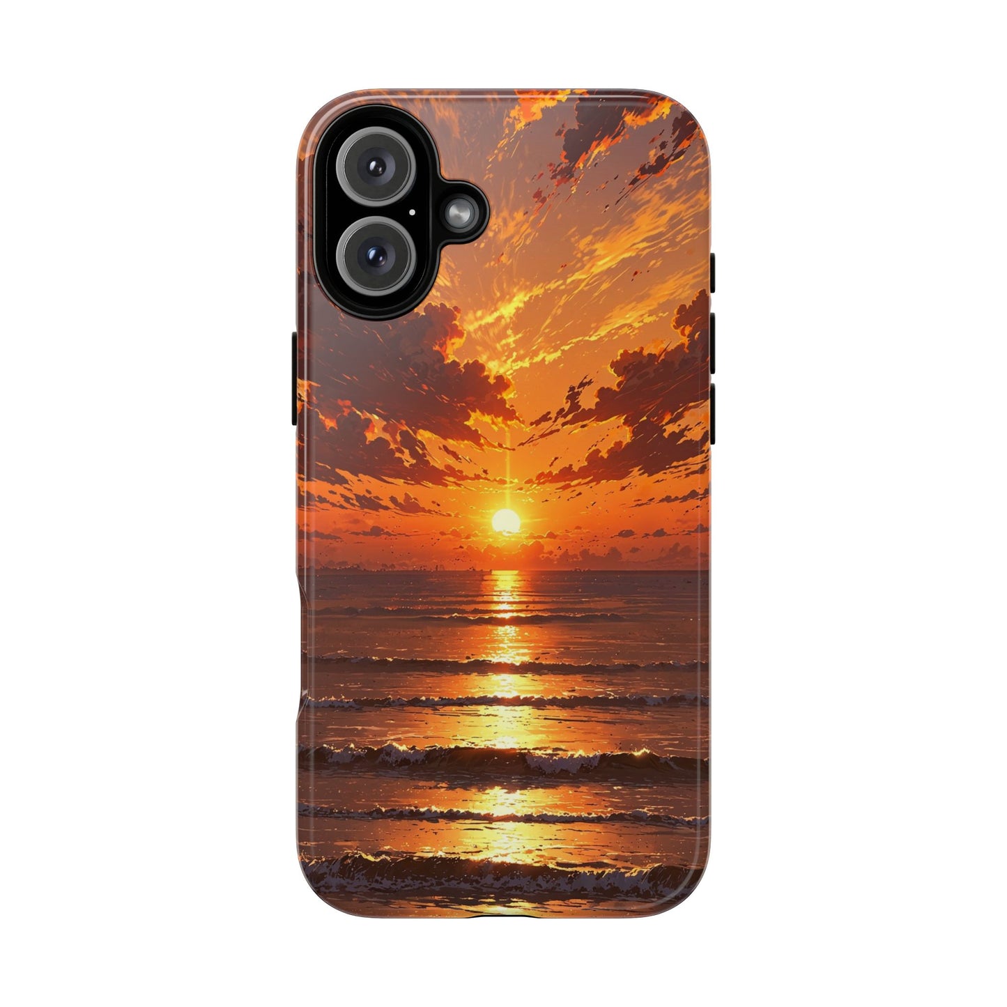 Sunset Waves Tough Phone Case – Vibrant Ocean Sunset Design, Perfect Gift for Nature Lovers