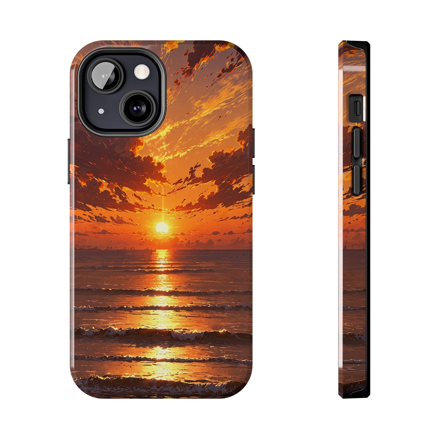 Sunset Waves Tough Phone Case - Vibrant Ocean Design