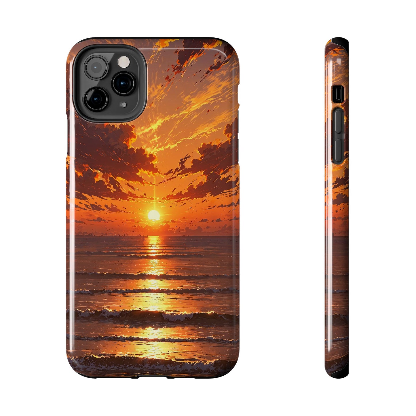 Sunset Waves Tough Phone Case - Vibrant Ocean Design