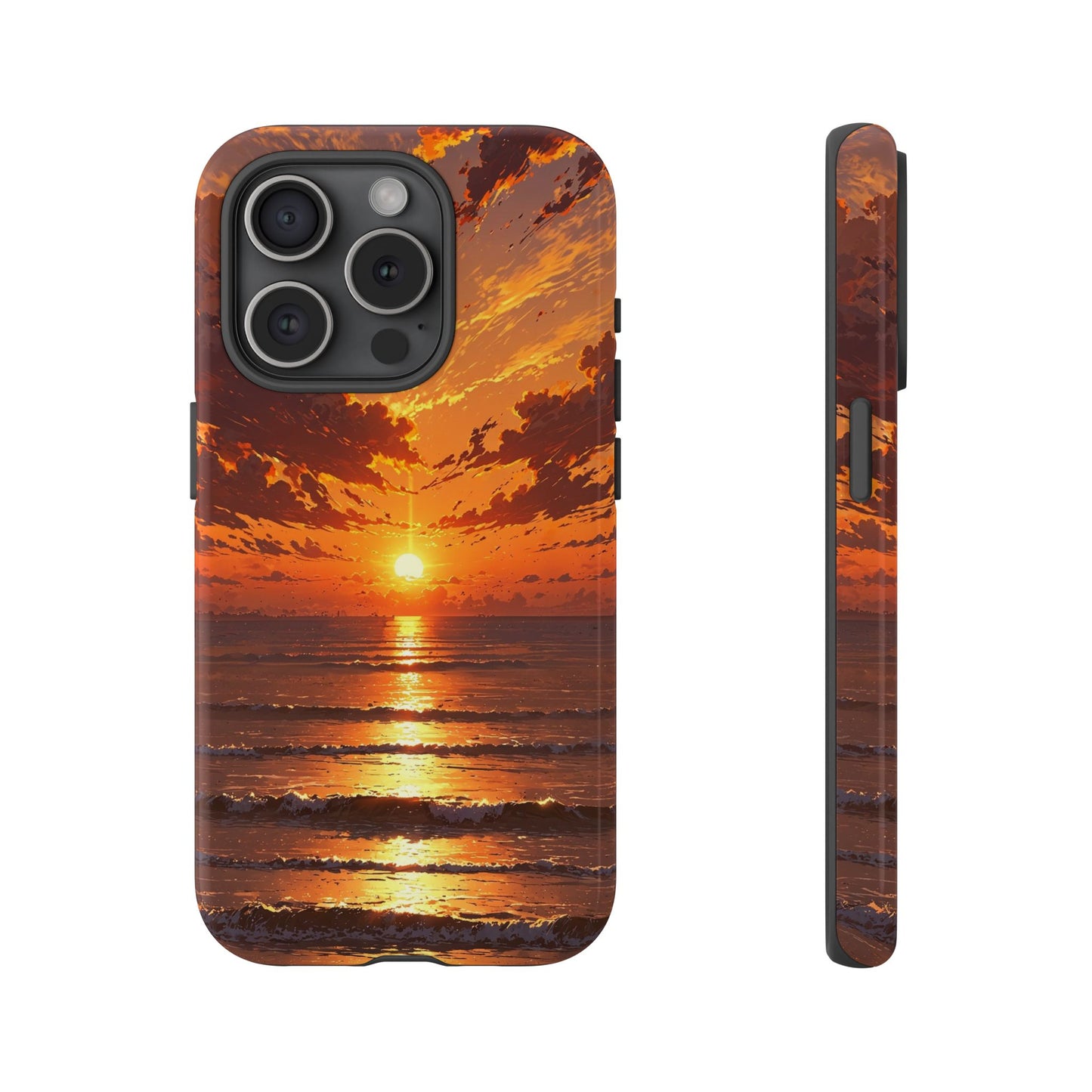 Sunset Waves Tough Phone Case – Vibrant Ocean Sunset Design, Perfect Gift for Nature Lovers