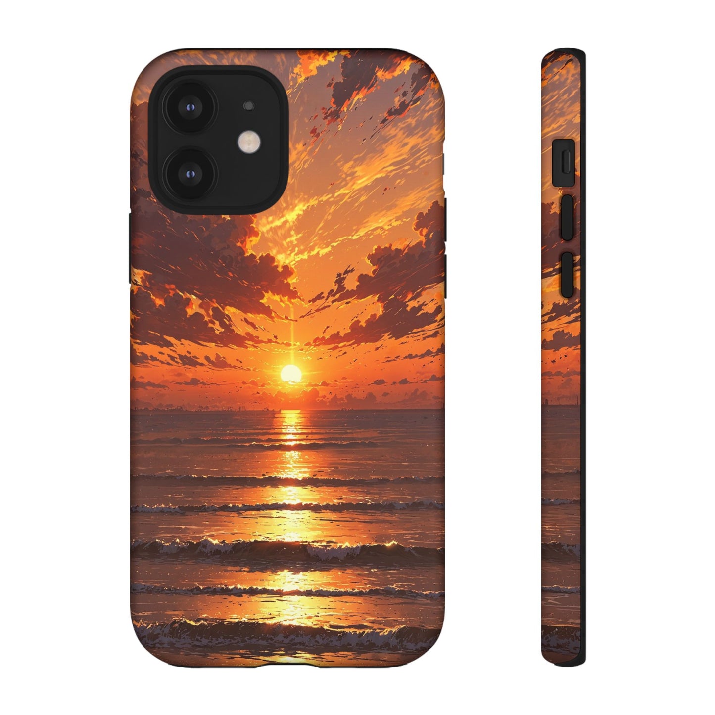 Sunset Waves Tough Phone Case – Vibrant Ocean Sunset Design, Perfect Gift for Nature Lovers