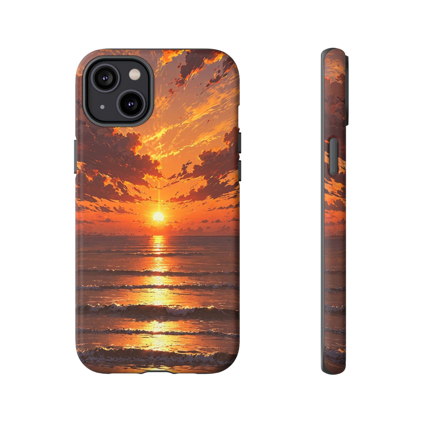 Sunset Waves Tough Phone Case – Vibrant Ocean Sunset Design, Perfect Gift for Nature Lovers