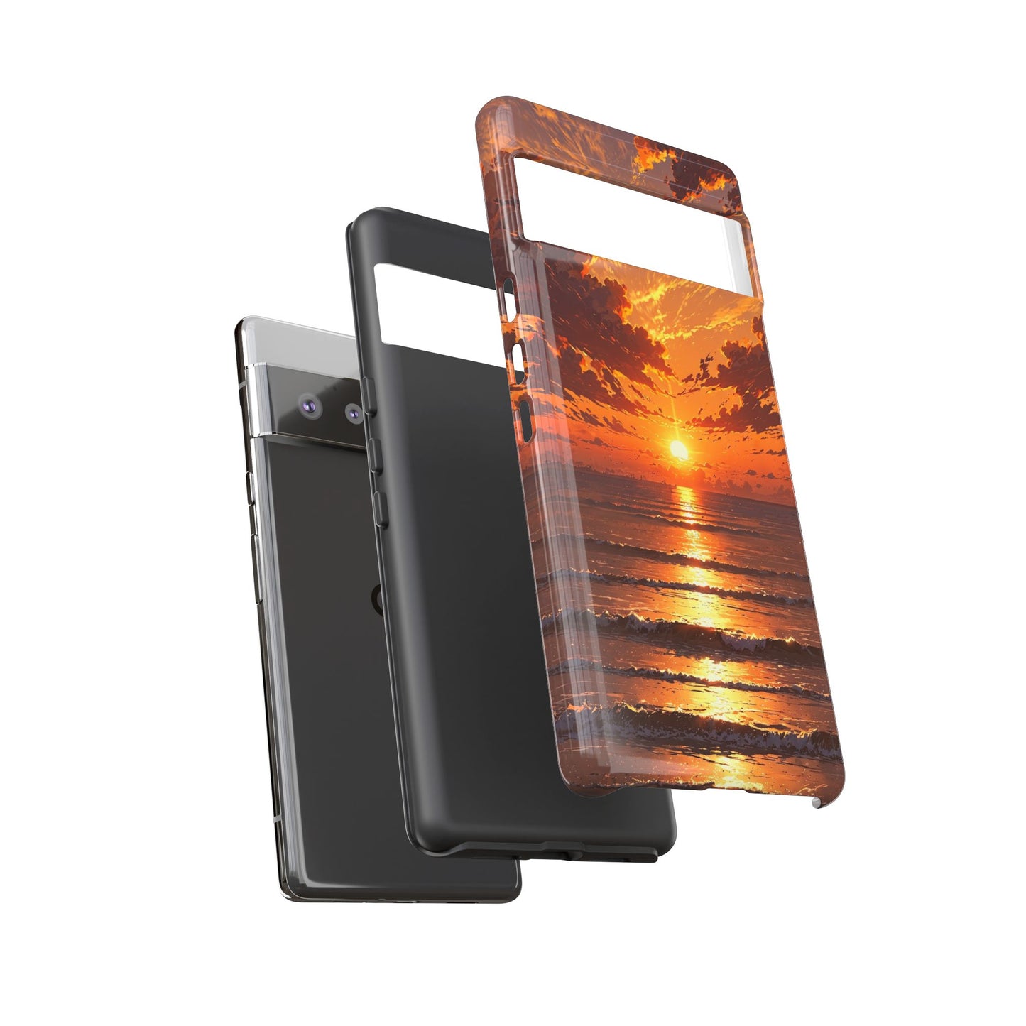 Sunset Waves Tough Phone Case – Vibrant Ocean Sunset Design, Perfect Gift for Nature Lovers