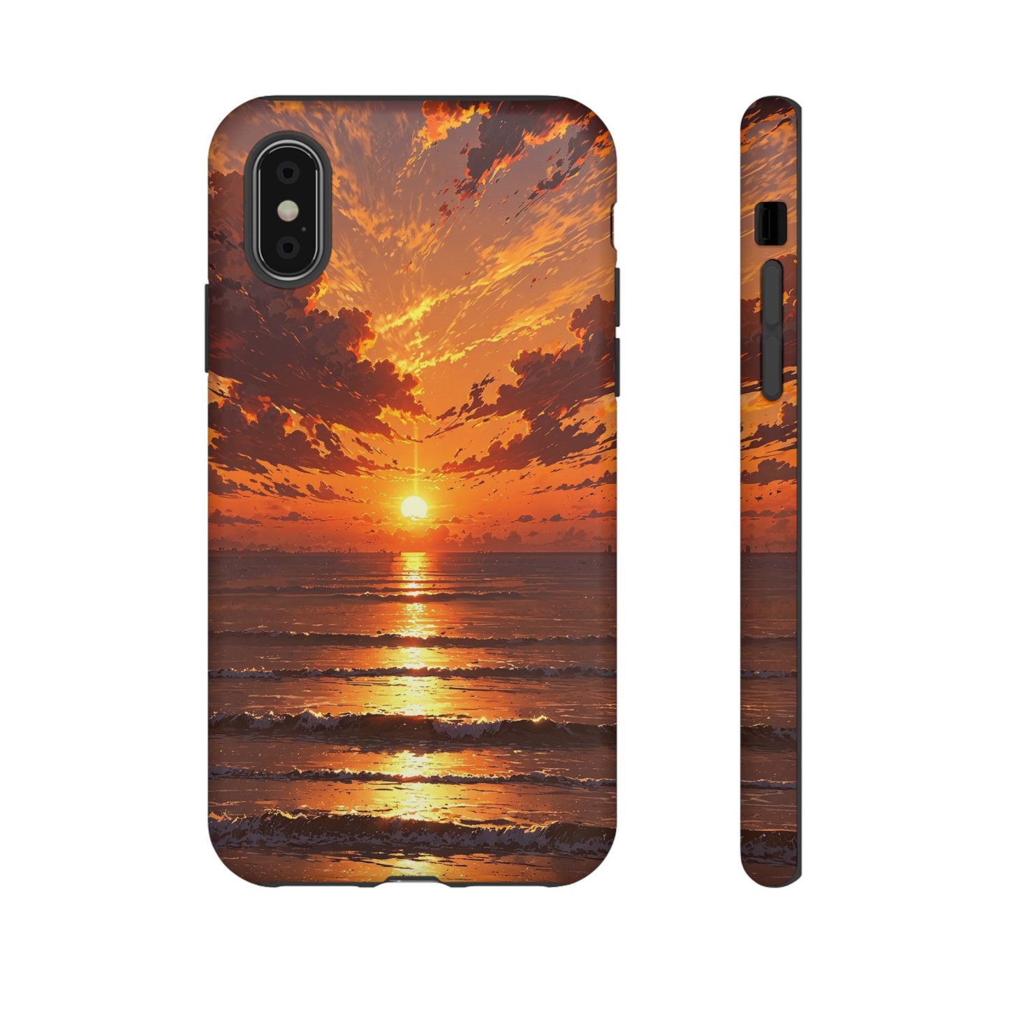 Sunset Waves Tough Phone Case – Vibrant Ocean Sunset Design, Perfect Gift for Nature Lovers