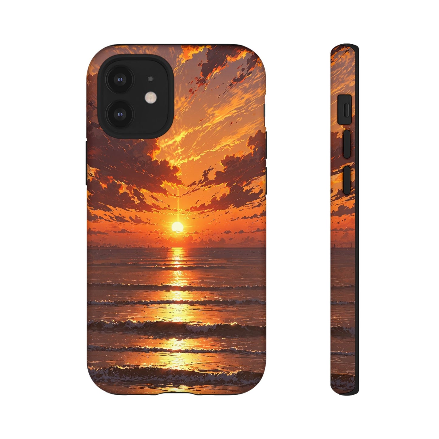 Sunset Waves Tough Phone Case – Vibrant Ocean Sunset Design, Perfect Gift for Nature Lovers