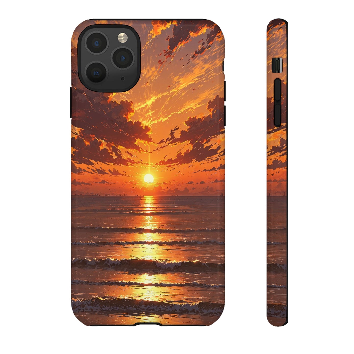 Sunset Waves Tough Phone Case – Vibrant Ocean Sunset Design, Perfect Gift for Nature Lovers