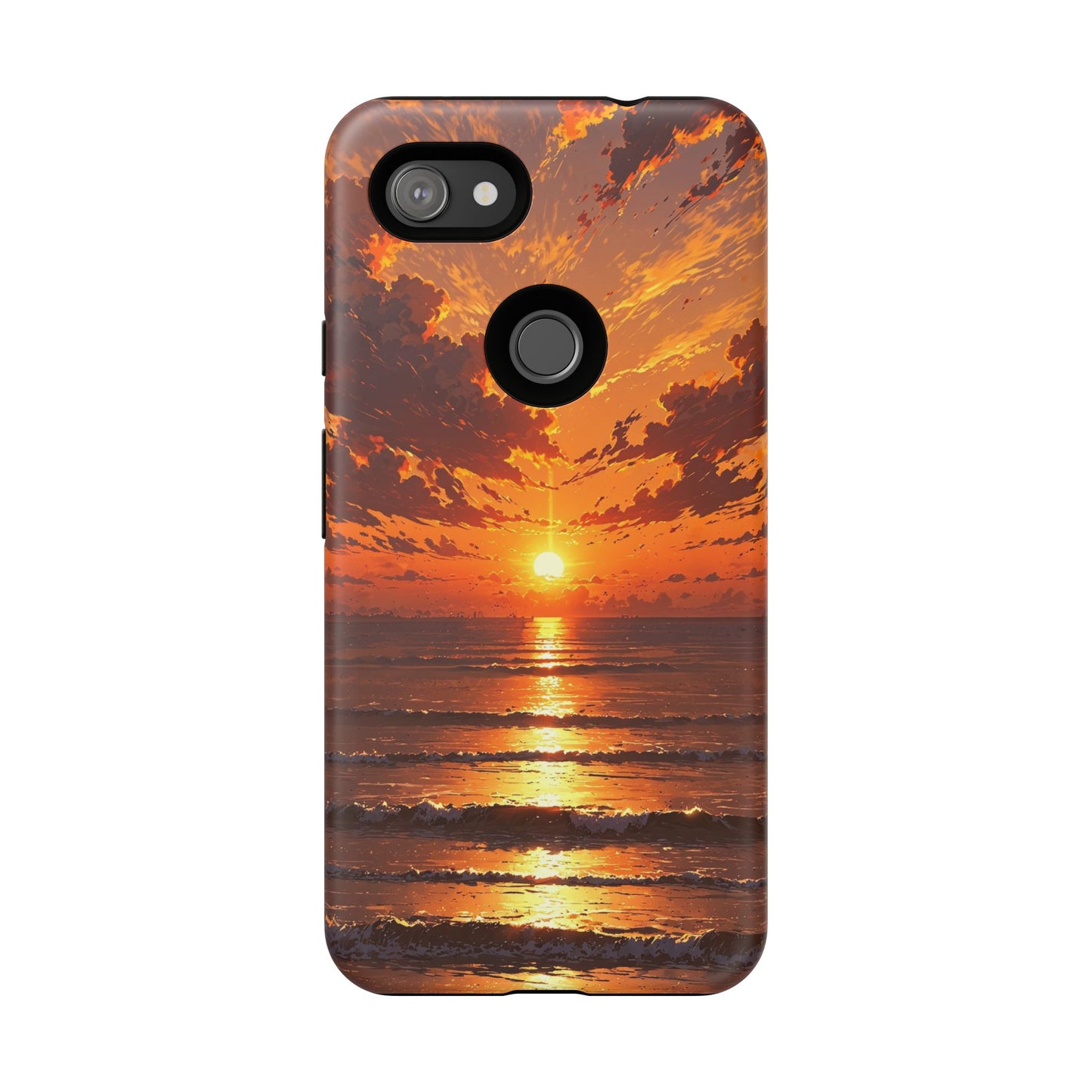 Sunset Waves Tough Phone Case – Vibrant Ocean Sunset Design, Perfect Gift for Nature Lovers