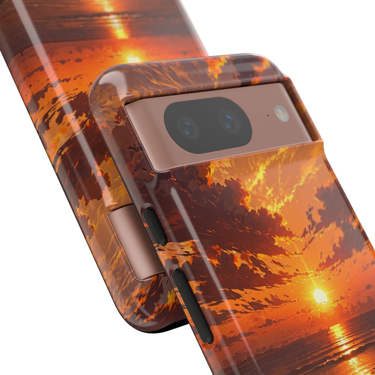 Sunset Waves Tough Phone Case – Vibrant Ocean Sunset Design, Perfect Gift for Nature Lovers