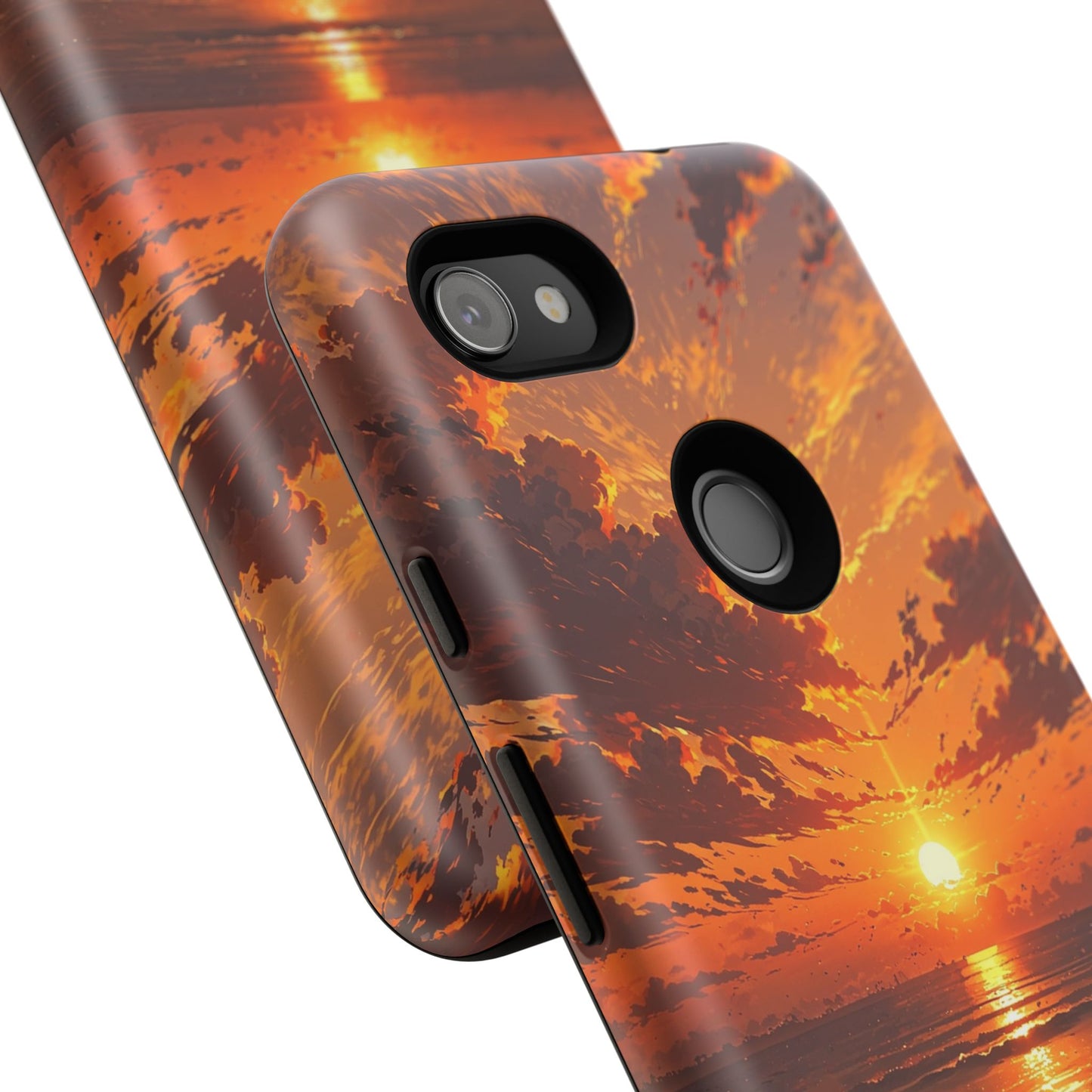 Sunset Waves Tough Phone Case – Vibrant Ocean Sunset Design, Perfect Gift for Nature Lovers