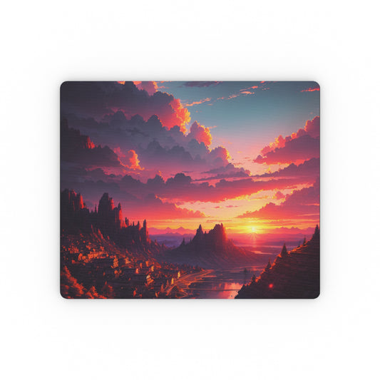 Golden Hour Landscape Mouse Pad - Colorful Sunset Design for Home Office