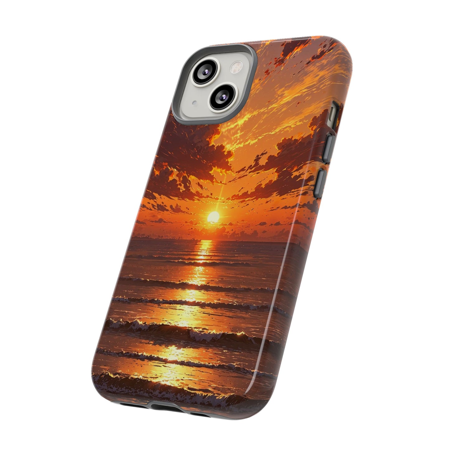 Sunset Waves Tough Phone Case – Vibrant Ocean Sunset Design, Perfect Gift for Nature Lovers