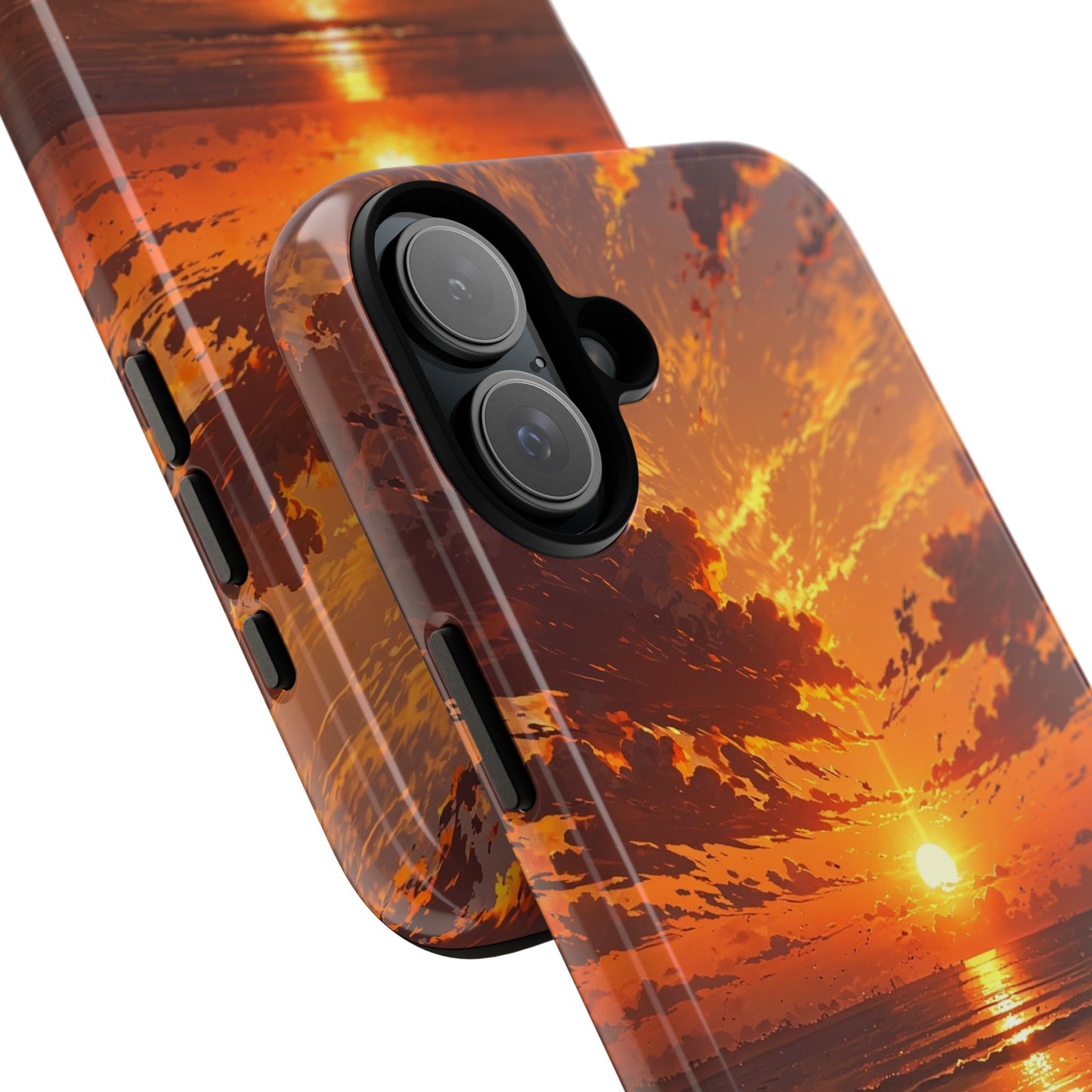 Sunset Waves Tough Phone Case – Vibrant Ocean Sunset Design, Perfect Gift for Nature Lovers