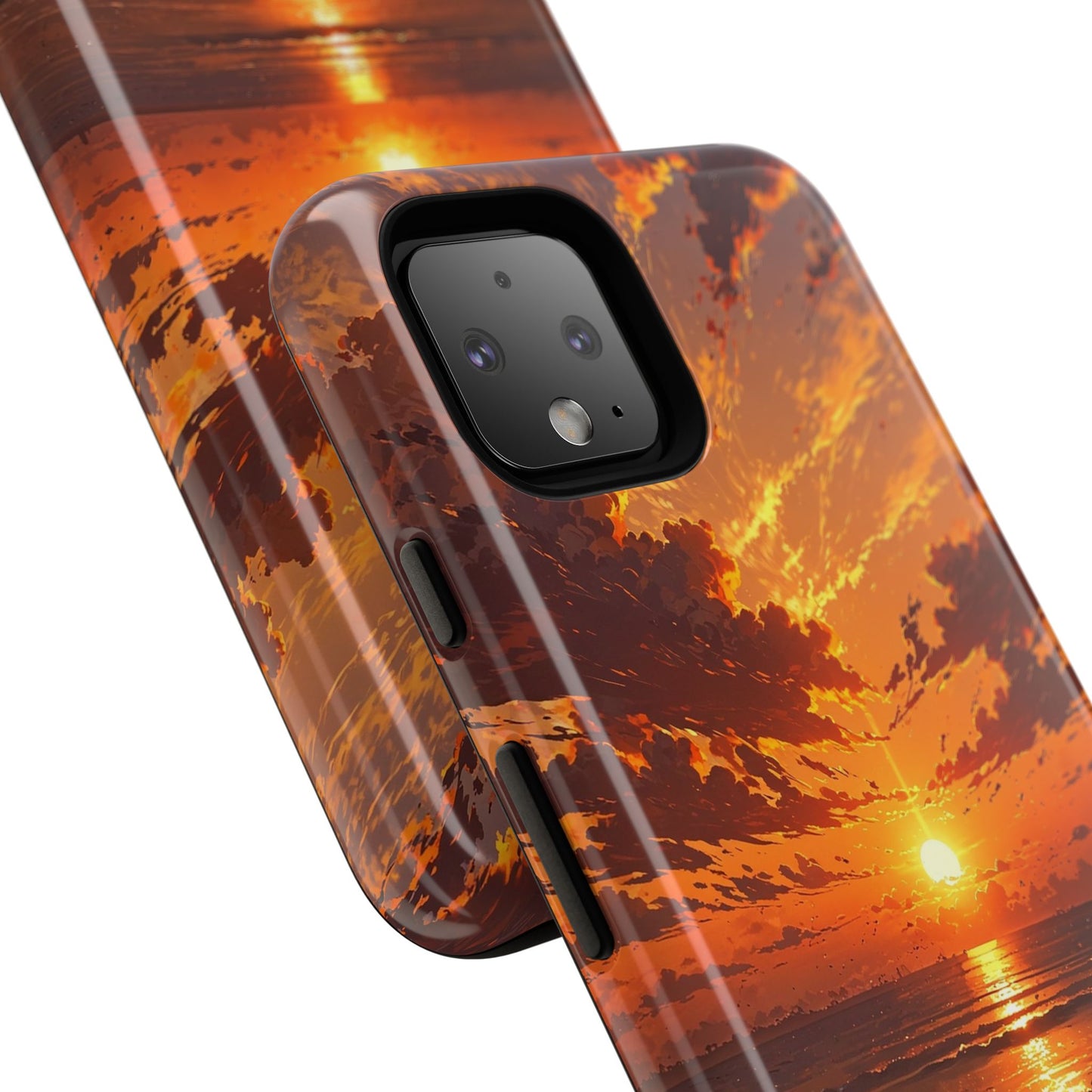 Sunset Waves Tough Phone Case – Vibrant Ocean Sunset Design, Perfect Gift for Nature Lovers