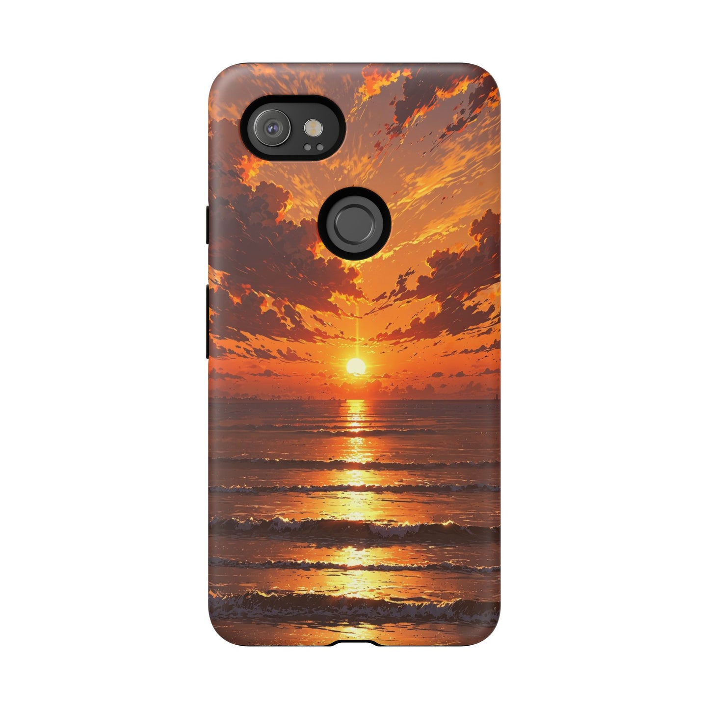 Sunset Waves Tough Phone Case – Vibrant Ocean Sunset Design, Perfect Gift for Nature Lovers